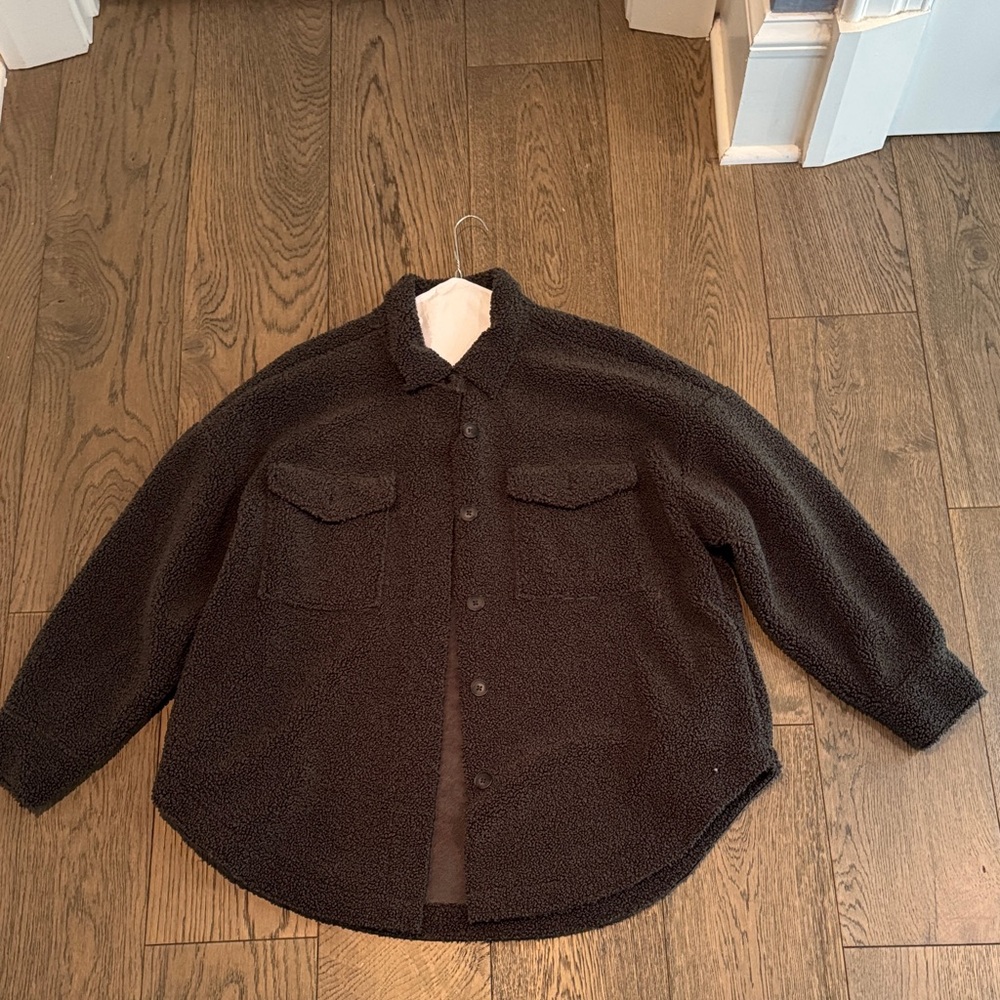 Women’s Dark Green Sherpa Jacket